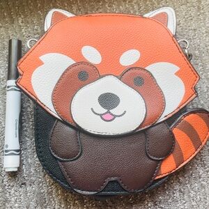 Brand new red panda cross body bag